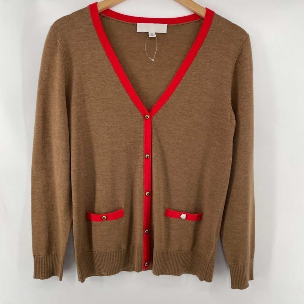 Coach Cardigan Sweater  Women S 100% Merino Wool Designer Old Money Quite Luxury
